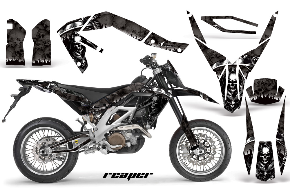 Aprilia SXV450 08 Graphics Kit Reaper Black